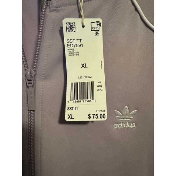 Adidas Track Jacket Sz XL women's Lavender Purple NEW - Picture 2 of 4